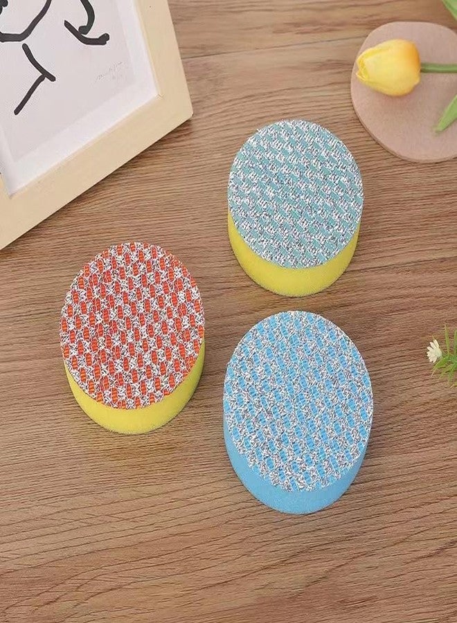 SOLDTRUE Multipurpose Round Dish Cleaning Sponge | Non-Scratch for Kitchen, Set of 5 Sponges + 1 Holder, Multi-Color | Durable & Gentle on Surfaces | Ideal for Dishwashing & Kitchen Cleaning - Image 3